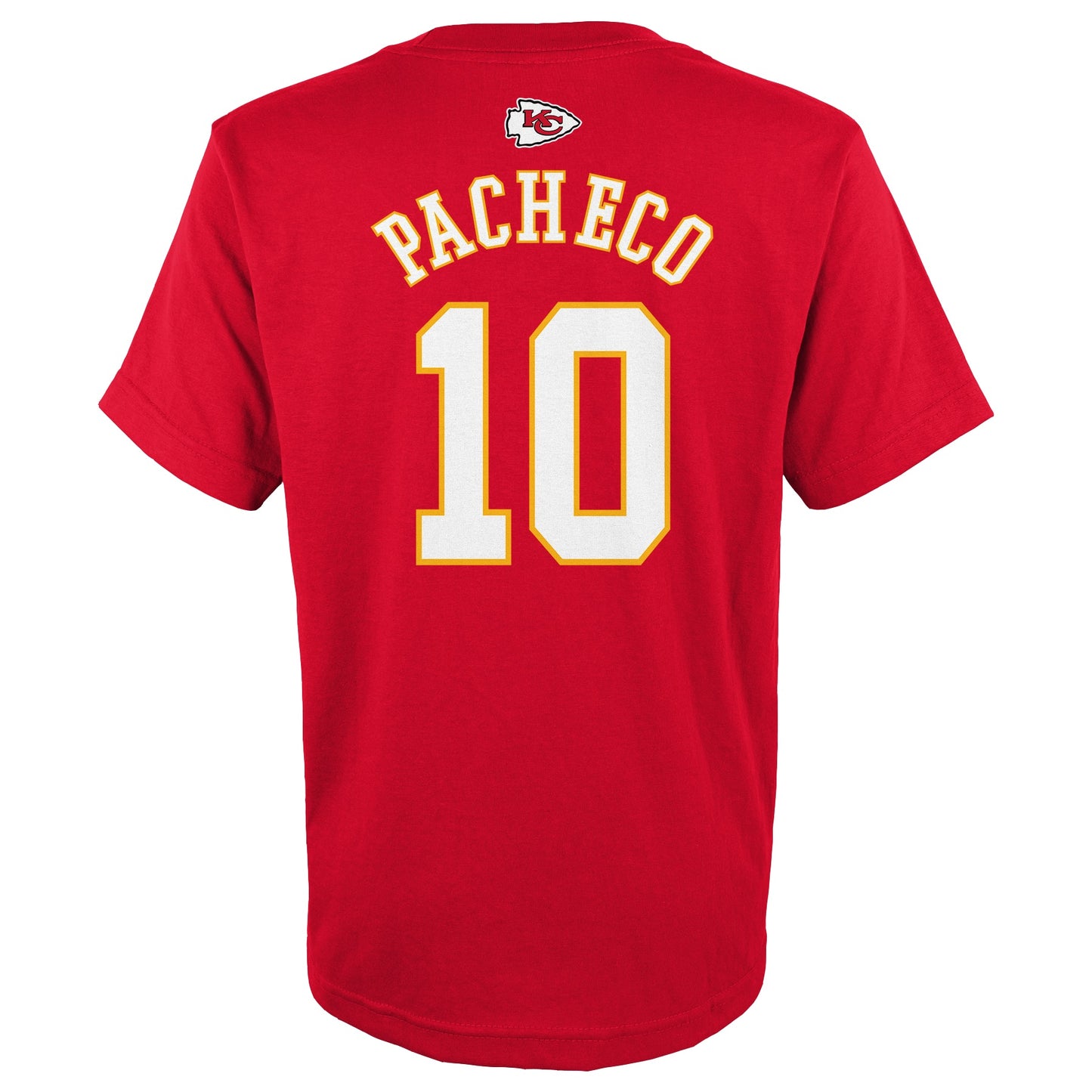 Youth Kansas City Chiefs Isiah Pacheco Red Mainliner Player Name & Number T-Shirt