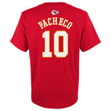 Youth Kansas City Chiefs Isiah Pacheco Red Mainliner Player Name & Number T-Shirt - Pro Jersey Sports