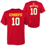 Youth Kansas City Chiefs Isiah Pacheco Red Mainliner Player Name & Number T-Shirt - Pro Jersey Sports