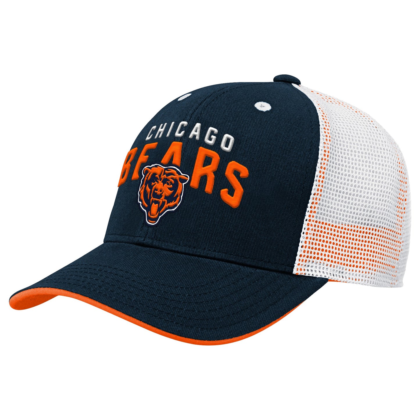 Youth Chicago Bears Navy Core Lock-Up Pre-Curved Snapback Hat