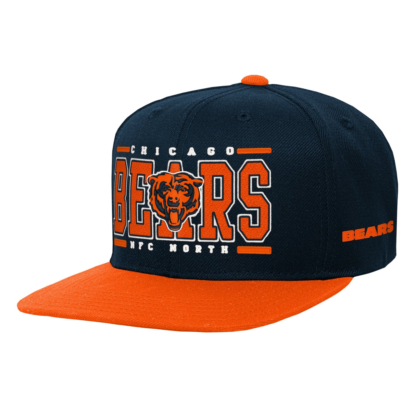 Youth Chicago Bears Navy Flat Bill Snapback Hat