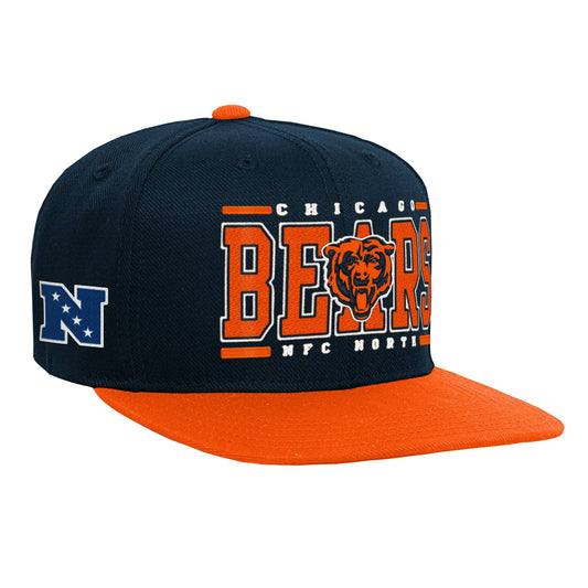 Youth Chicago Bears Navy Flat Bill Snapback Hat