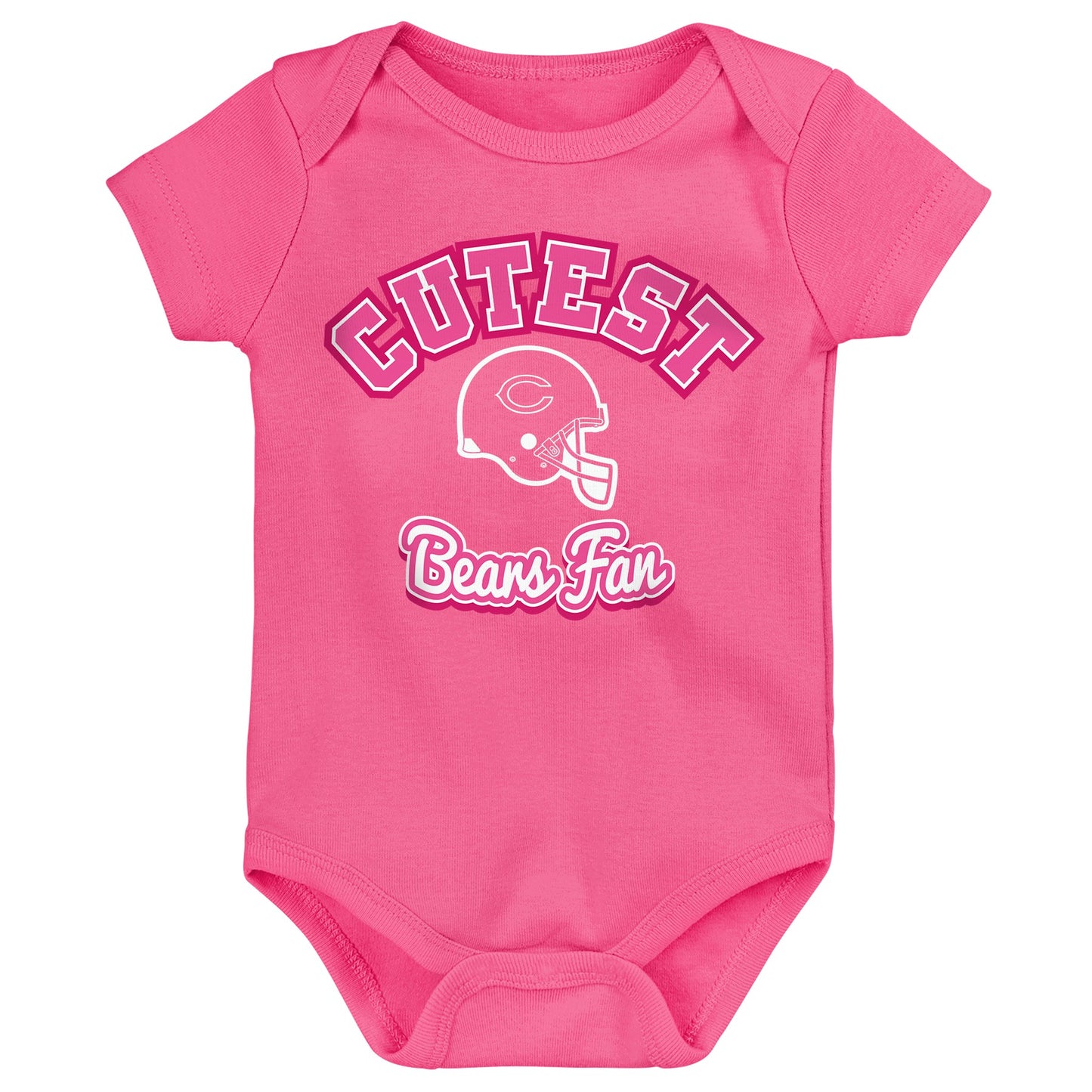 Newborn/Infant Girls Chicago Bears Pink Cutest Fan Short Sleeve Creeper