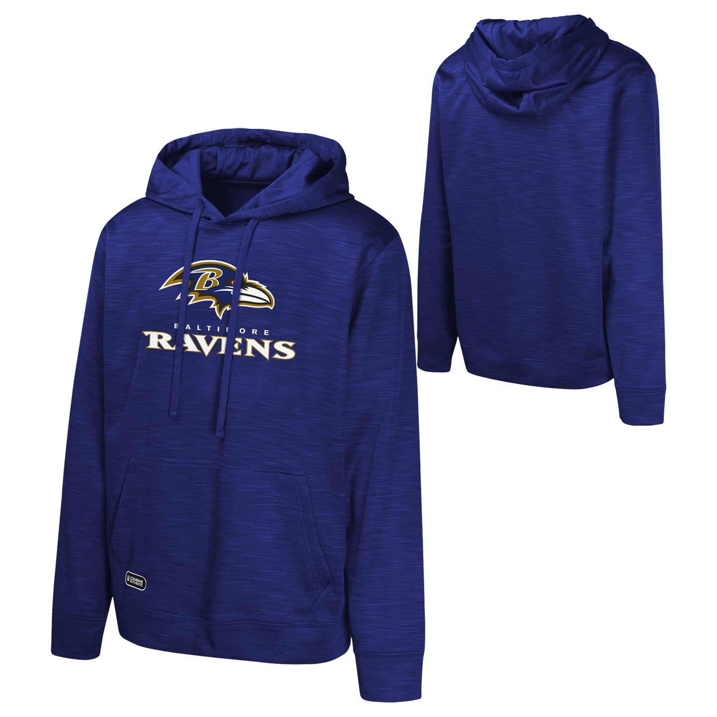 Men's Baltimore Ravens Purple NFL Combine Performance Pullover Hoodie