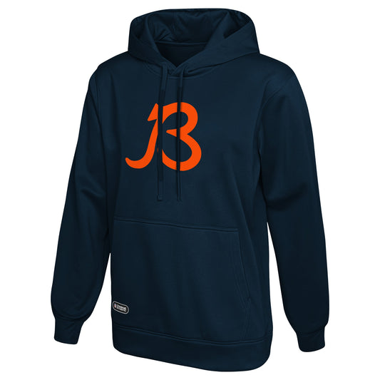 Men's Chicago Bears B Logo Navy NFL Combine Performance Pullover Hoodie