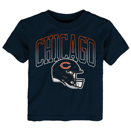 Chicago Bears Team Logo Toddler Game Face Short Sleeve Tee By Outerstuff-Navy