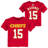 Toddler Patrick Mahomes Kansas City Chiefs Red Mainliner Player Name and Number Shirt - Pro Jersey Sports