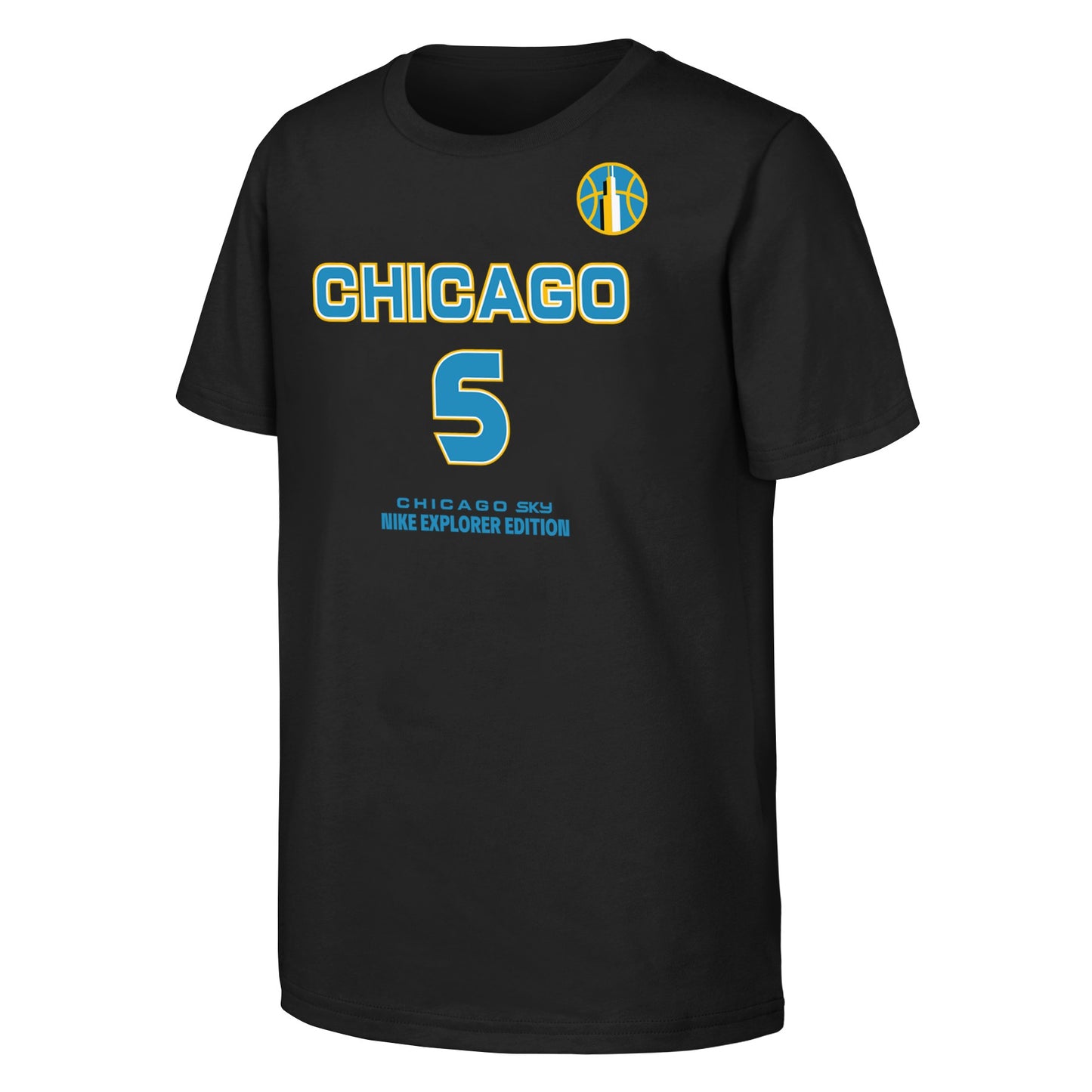 Youth Angel Reese Chicago Sky Black WNBA Player Name And Number T-Shirt