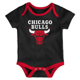 Newborn/Infant Chicago Bulls Game Time 3-Piece Creeper Set - Pro Jersey Sports