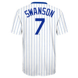 Youth Chicago Cubs Dansby Swanson White/Royal Player Sublimated Jersey Top - Pro Jersey Sports