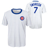 Youth Chicago Cubs Dansby Swanson White/Royal Player Sublimated Jersey Top - Pro Jersey Sports