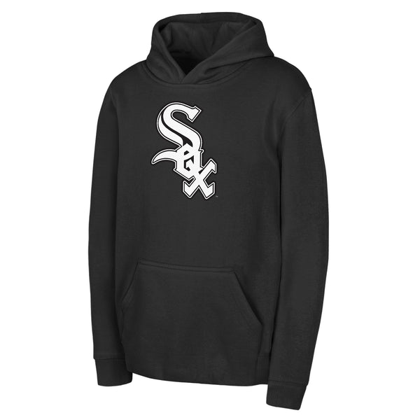 Youth Chicago White Sox Primary Logo Black Pullover Hoodie