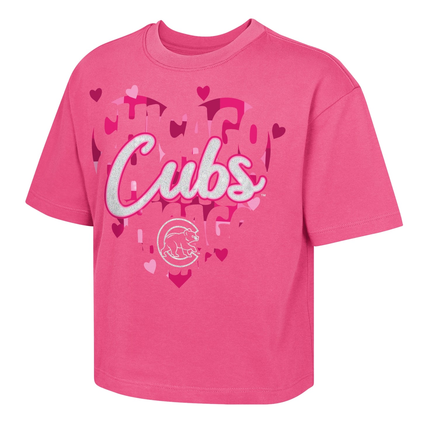 Youth Girls Chicago Cubs Pink Play Boxy T-Shirt