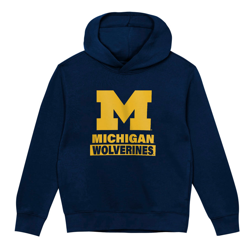 Michigan Wolverines Youth Back to Basics Navy Hoodie - Pro Jersey Sports