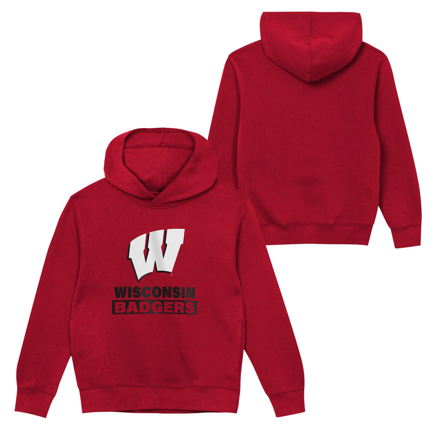 Wisconsin Bagers Youth Back to Basics Red Hoodie - Pro Jersey Sports