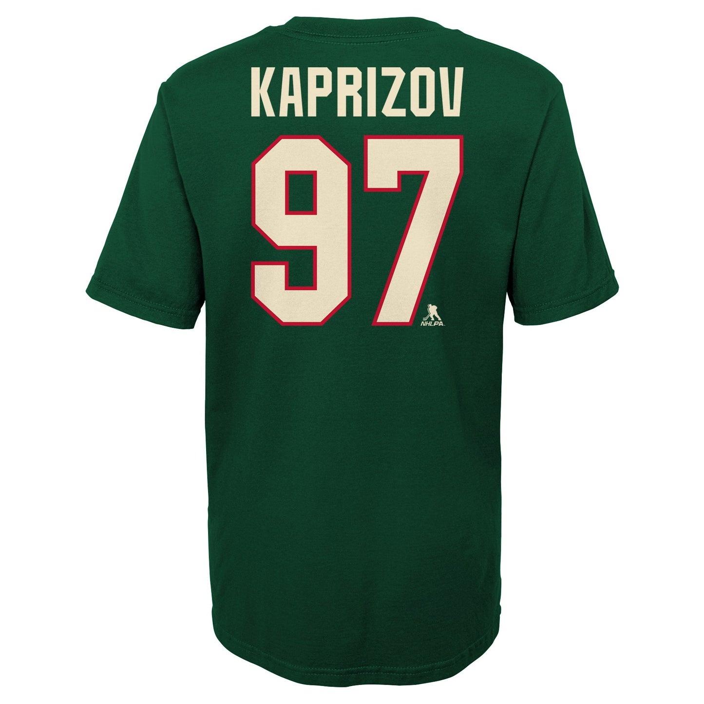 Youth Minnesota Wild Kirill Kaprizov Green Player Name & Number T-Shirt