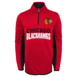 Youth NHL Chicago Blackhawks Red Netminder 1/4 Zip Pullover - Pro Jersey Sports