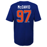 Youth Edmonton Oilers Connor McDavid Blue NHL Player Name & Number T-Shirt - Pro Jersey Sports