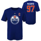 Youth Edmonton Oilers Connor McDavid Blue NHL Player Name & Number T-Shirt - Pro Jersey Sports