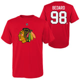 Kids Chicago Blackhawks Connor Bedard Red NHL Child Player Name & Number T-Shirt - Pro Jersey Sports