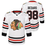 Youth Connor Bedard Chicago Blackhawks White Road NHL Premier Jersey - Pro Jersey Sports