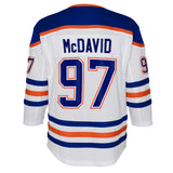 Youth Edmonton Oilers Connor McDavid Road Premier Jersey-White - Pro Jersey Sports