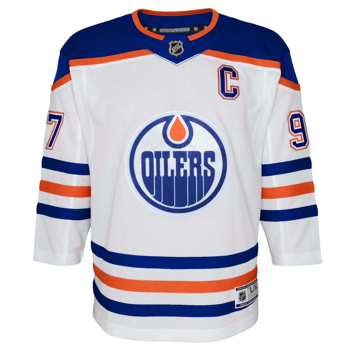 Youth Edmonton Oilers Connor McDavid Road Premier Jersey-White - Pro Jersey Sports