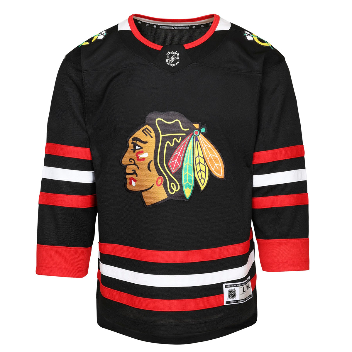 Youth Chicago Blackhawks Black Alternate Premier Replica Blank Jersey