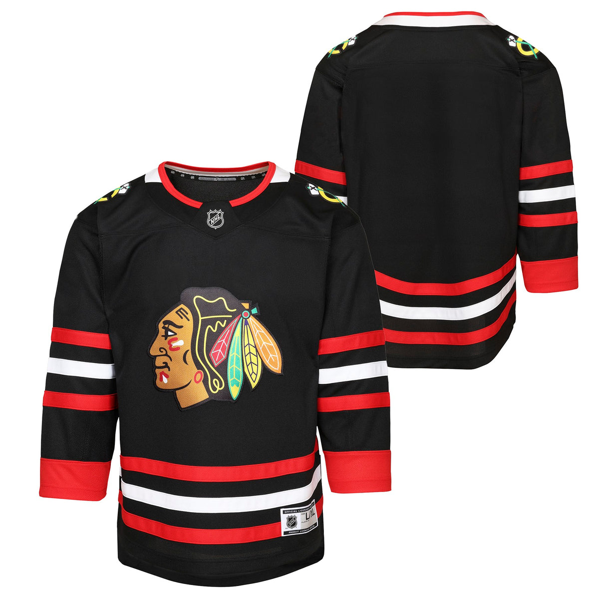 Youth Chicago Blackhawks Black Alternate Premier Replica Blank Jersey