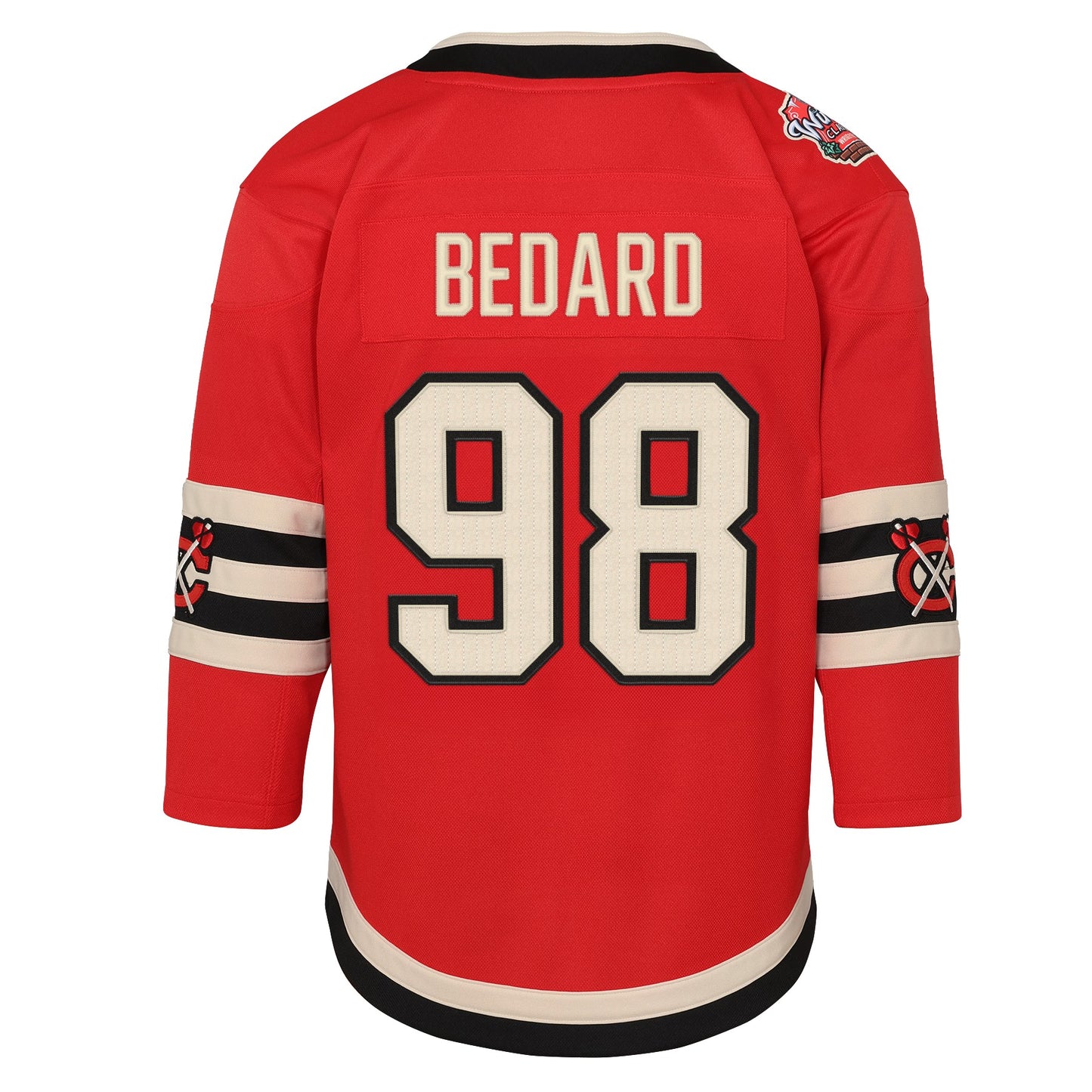 Kids Chicago Blackhawks Connor Bedard Red 2025 NHL Winter Classic Premier Player Child Jersey