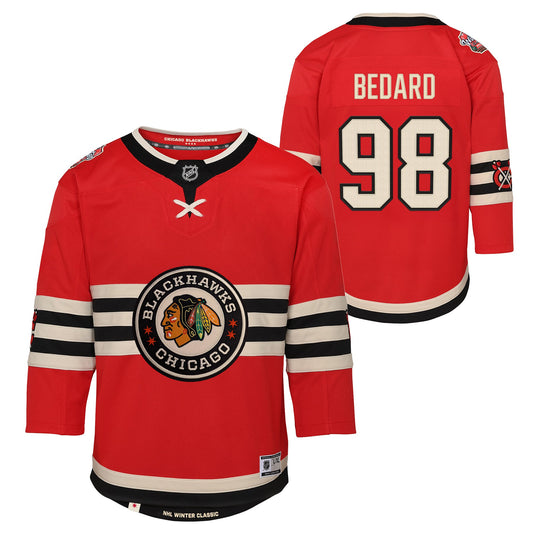 Toddler Chicago Blackhawks Connor Bedard Red 2025 NHL Winter Classic Premier Player Jersey