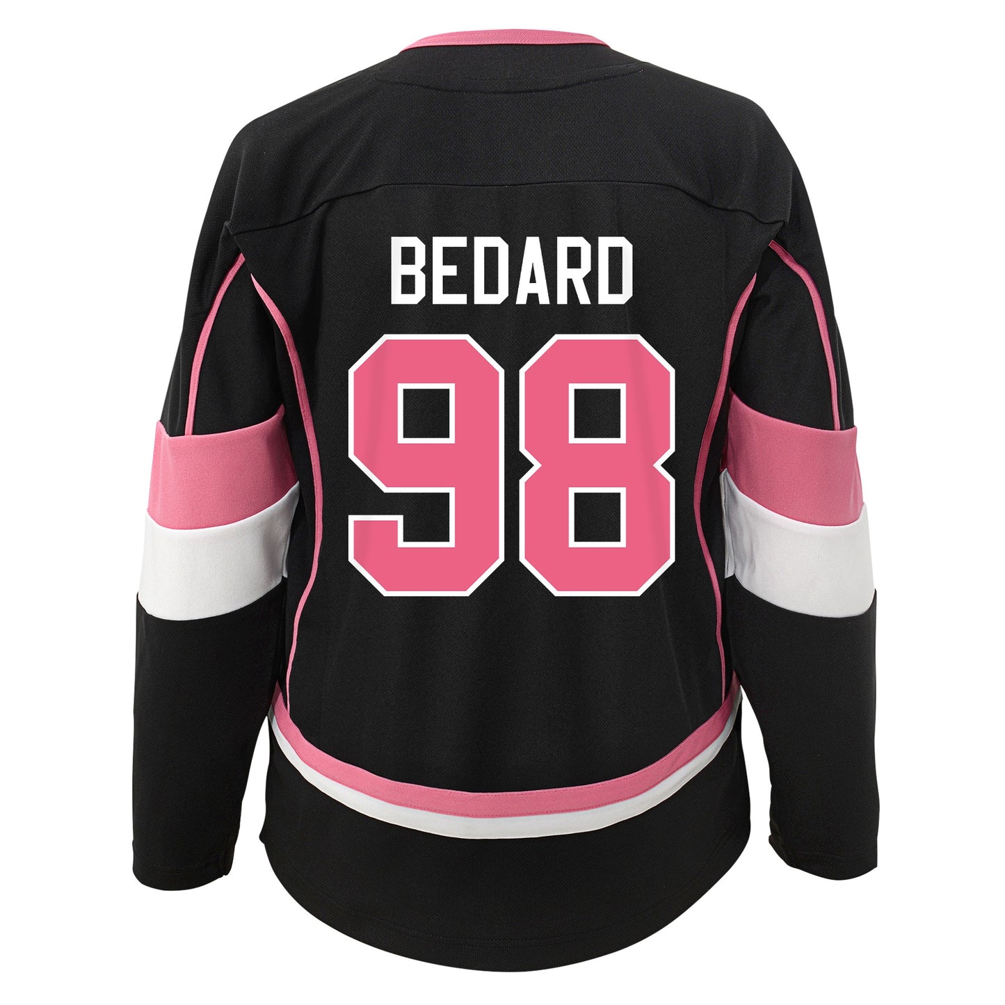 Infant Connor Bedard Chicago Blackhawks Girls Black/Pink Fashion Jersey