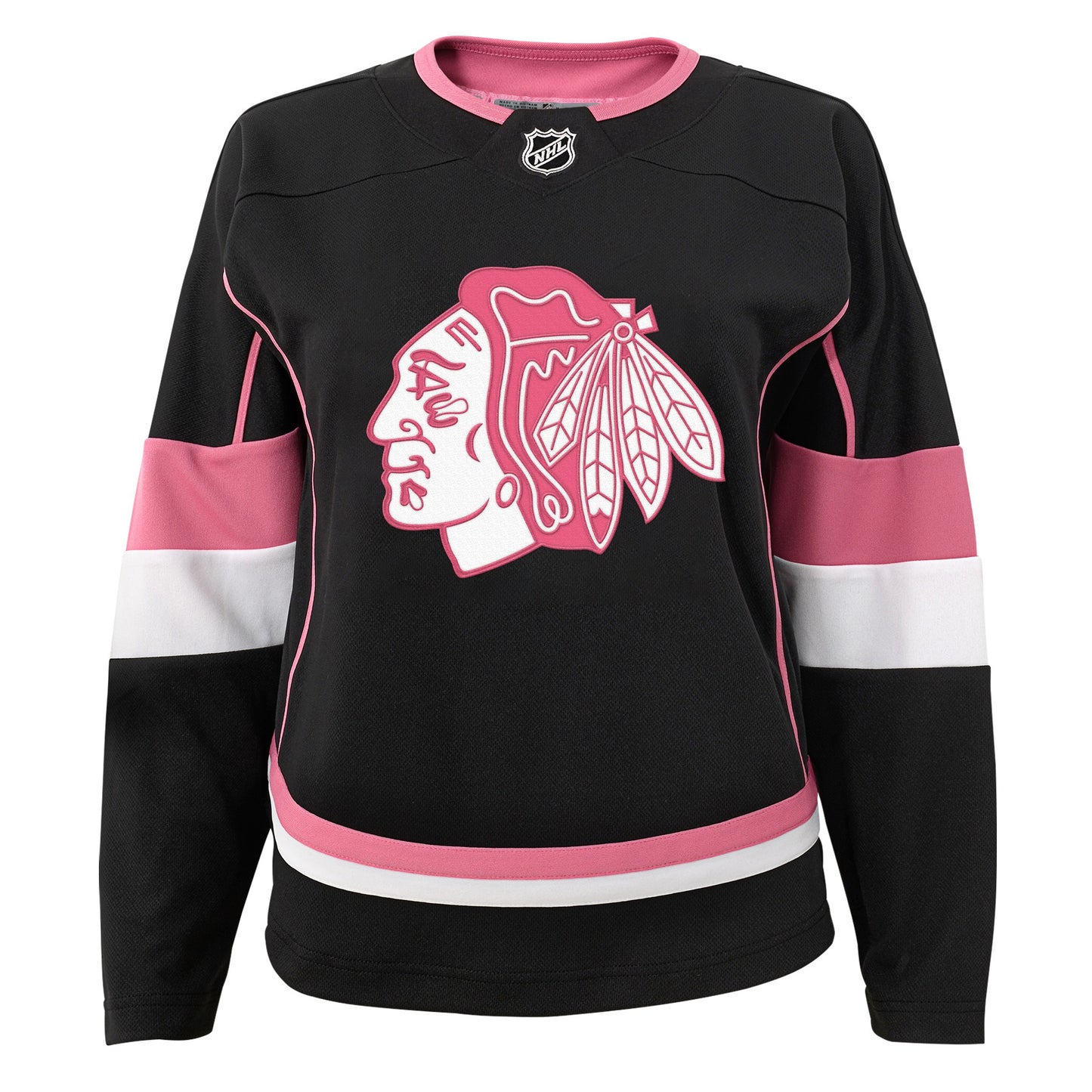 Infant Connor Bedard Chicago Blackhawks Girls Black/Pink Fashion Jersey