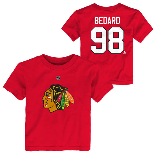 Infant Chicago Blackhawks Connor Bedard Red NHL Player Name & Number T-Shirt