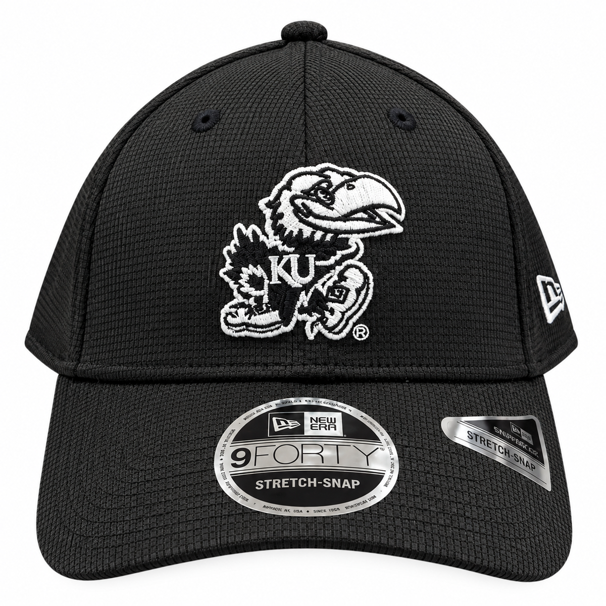 Kansas Jayhawks New Era Black Pivot 9FORTY Adjustable Hat