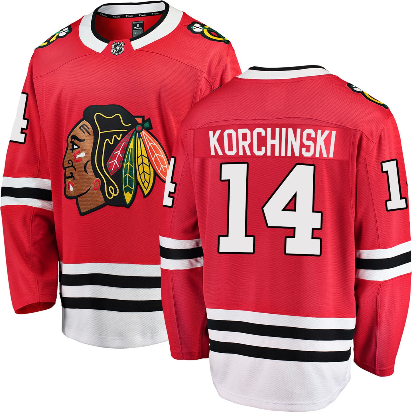 Men's Kevin Korchinski Chicago Blackhawks Red Home Fanatics Breakaway Premium Replica Jersey