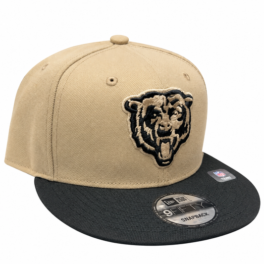 Men's Chicago Bears New Era Primary Logo Camel A-Frame 9FIFTY Snapback Adjustable Hat