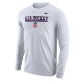 Men's USA Hockey Nike White 2026 Core Long Sleeve T-Shirt - Pro Jersey Sports