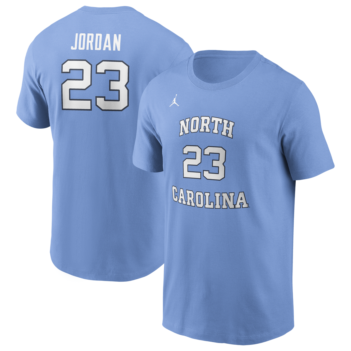 Men's Michael Jordan North Carolina Tar Heels Jumpman Carolina Blue Name & Number T-Shirt