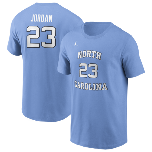 Men's Michael Jordan North Carolina Tar Heels Jumpman Carolina Blue Name & Number T-Shirt