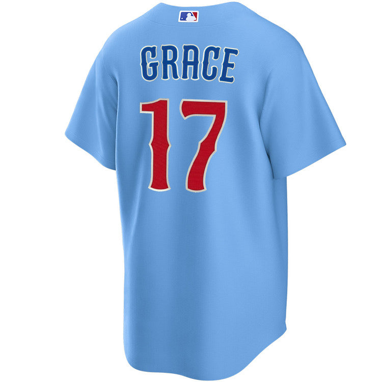 NIKE Men's Chicago Cubs Mark Grace #17 Light Blue 2nd Alternate Replica Jersey