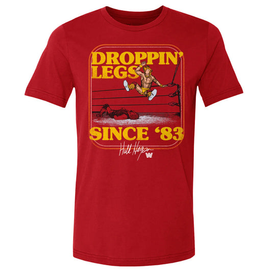 Men's WWE Hulk Hogan Dropping Legs Since '83 Red T-Shirt - Pro Jersey Sports