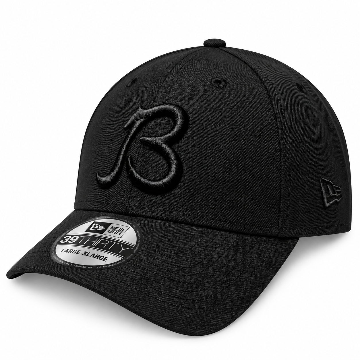 Men's Chicago Bears New Era "B" Tonal Black 39THIRTY Flex Hat