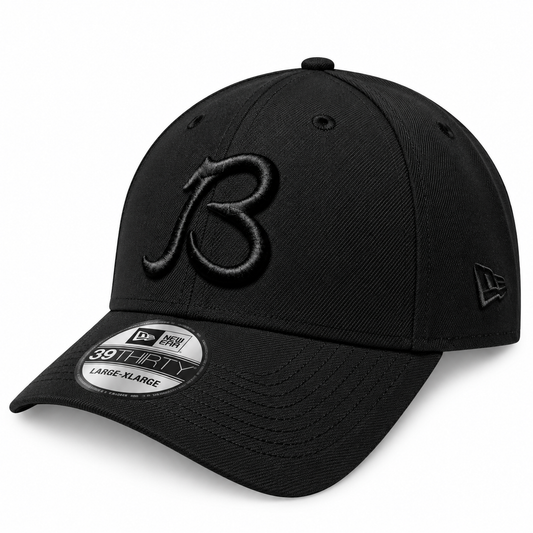 Men's Chicago Bears New Era "B" Tonal Black 39THIRTY Flex Hat
