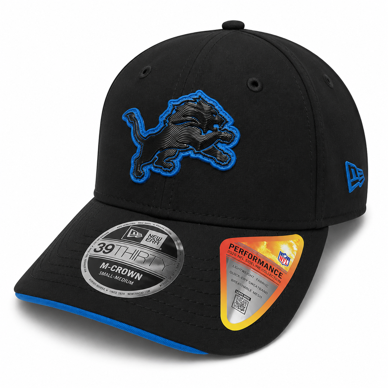 Men's Detroit Lions 2026 NFL Sideline New Era Black 39THIRTY Flex Hat