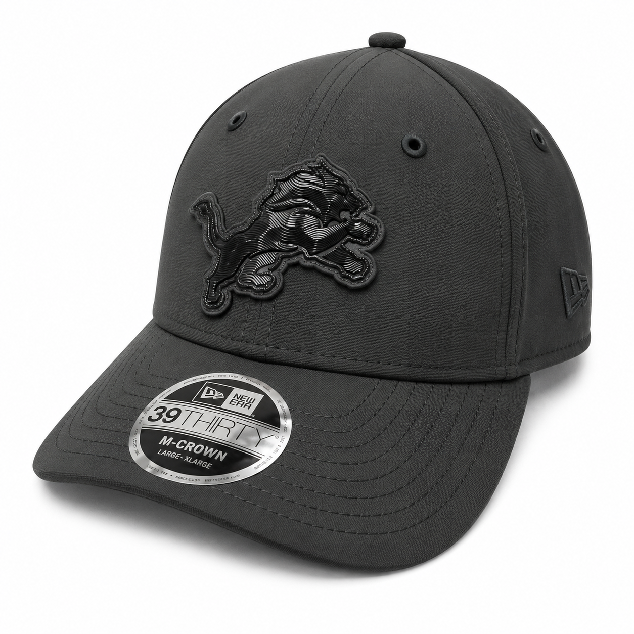 Men's Detroit Lions 2026 NFL Sideline New Era Black Tonal 39THIRTY Flex Hat
