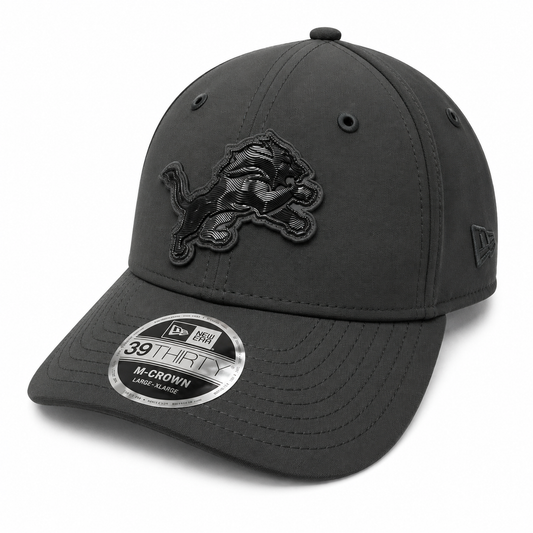 Men's Detroit Lions 2026 NFL Sideline New Era Black Tonal 39THIRTY Flex Hat