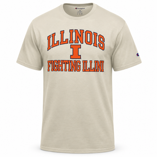 Men's Illinois Fighting Illini Oatmeal Heather Champion T-shirt