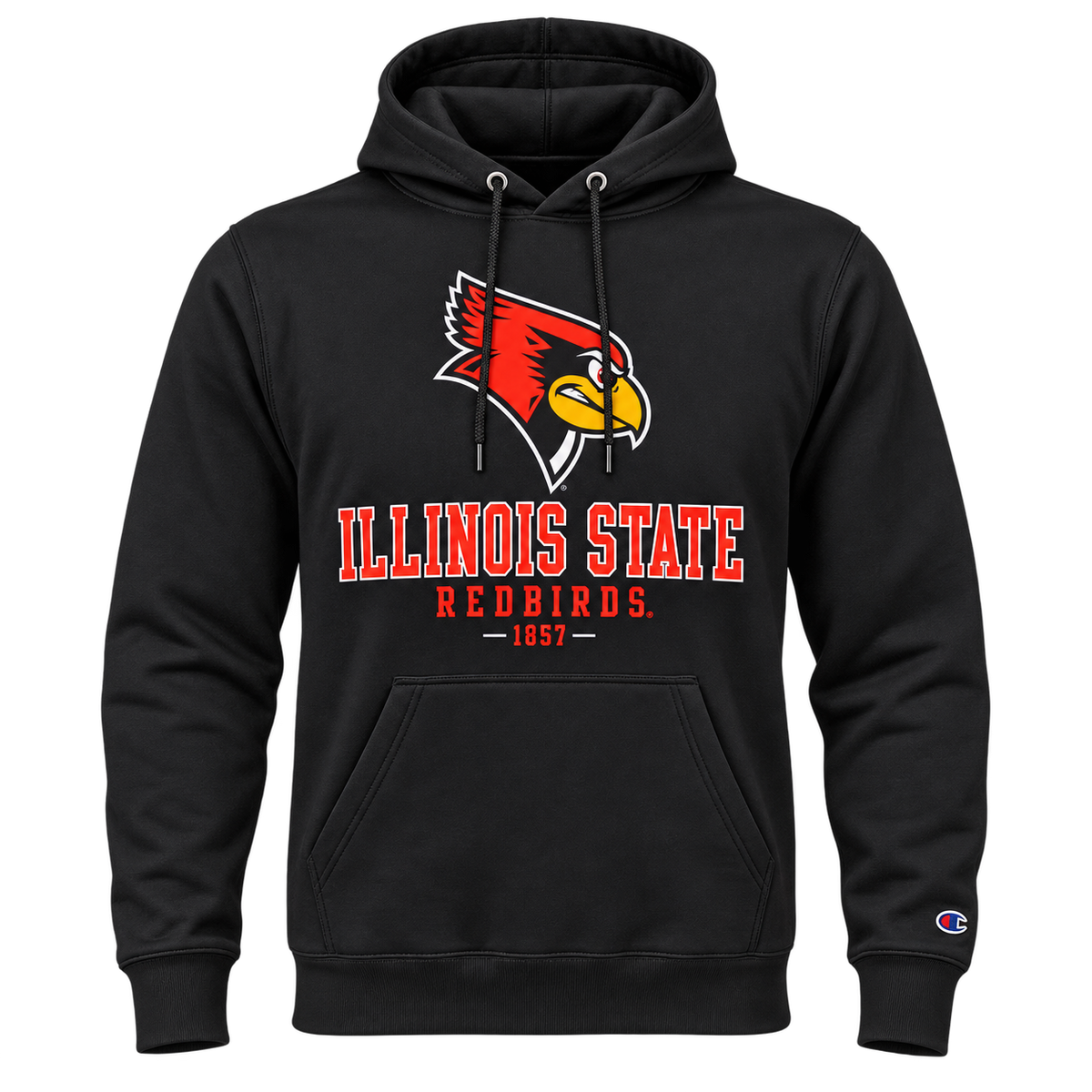 Men's Illinois State Redbirds Black Champion Powerblend Fleece Pullover Hoodie