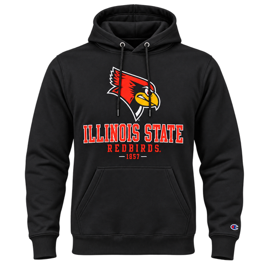 Men's Illinois State Redbirds Black Champion Powerblend Fleece Pullover Hoodie
